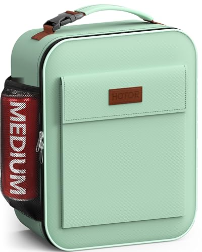 HOTOR Lunch Bag for Men & Women - Large Capacity Insulated Lunch Bag with Mutiple Pockets, Wear-Resistant Cooler Lunch Box for Office, Picnic, Green, 7L, 9.06" x 4.33" x 10.63" - color: Green