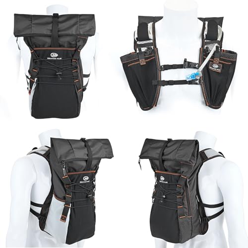 Orange Mud Adventure Pack 20L 3.0 – Black Hydration Backpack with Included 2 L Bladder – Trail Running, Fastpacking, MTB, Hiking & Adventure Gear Pack - color: Black, size: 20L, style: With Trekking Pole Hardware