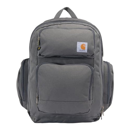 Carhartt 35L Triple-Compartment Backpack, Durable Pack with Laptop Sleeve and Duravax Abrasion Resistant Base, Grey - color: Grey