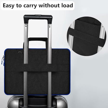 Hseok Laptop Shoulder Bag 13 13.3 14 Inch Case,Black & Blue - color: Black & Blue, size: 13-13.5 inch