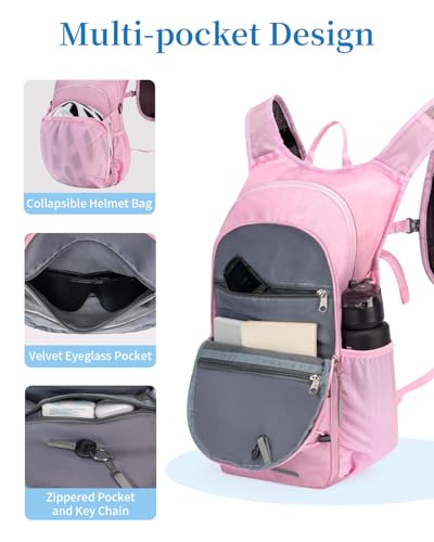 Hydration Backpack with 2L Water Bladder, Hiking Water Backpack - color: Pink