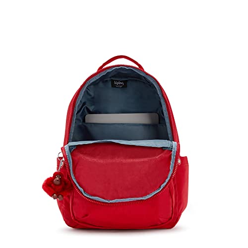 Kipling Women's Seoul 15" Laptop Backpack, Durable, Roomy with Padded Shoulder Straps, Built-In Protective Sleeve - color: Cherry Tonal, size: 12.75''L x 17.25''H x 8''D