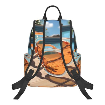 Travel Backpack for Women Men Cartoon Sunglasses Daypack 15 inch Lightweight Computer Bag Casual Back Pack - color: Cartoon Sunglasses