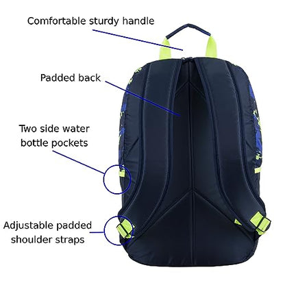 FUEL Lunch Backpack Set Teens Student Water Resistant Bookbag Bag Soft Reusable Insulated Cooler Lunch Box Thermal Travel Office Lunch Bag, Blue w/Neon Digital - color: Blue W/ Neon Camo