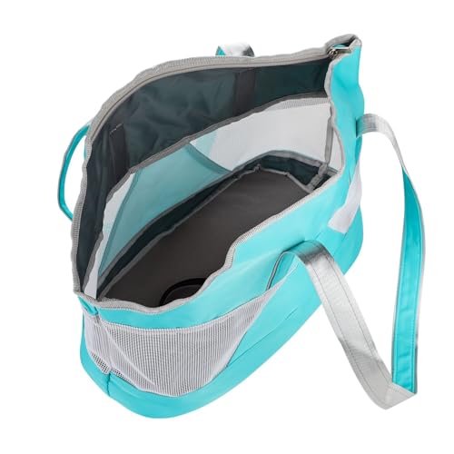 Pet Dog Purse Carrier Breathable Mesh Pets Puppy Cat Travel Outing Tote Bag Portable Cat Sling Carrier Transporter Tote Handbag Lightweight Dog Carrier Shoulder Bag with Thicken Bags Base - color: light blue