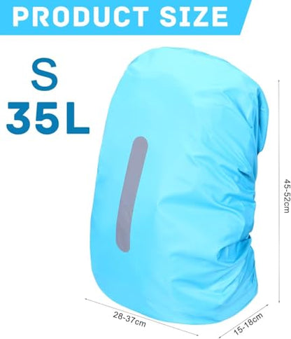 Backpack Rain Cover Waterproof Backpack Cover Rain Cover for Backpack with Reflective Strip Outdoor Back Pack Bag Covers Raincover Protector for Hiking Camping Hunting Biking Traveling 30L-40L