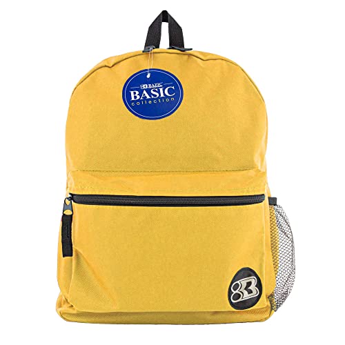 BAZIC PRODUCTS 16in Mustard Basic Backpack, for School Travel Work, Case of 12 - color: Mustard, size: 12-Pack
