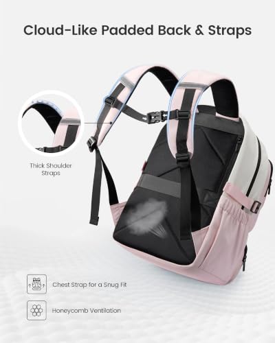 LOVEVOOK School Backpack for Teen Girl, Cute Bookbag with Large Bottle Holder, Lightweight Elementary Middle High School Student Backpack Fits 17.3 Inch Laptop, Back to Schools Kid Gift, Blue-Pink - color: Light Blue - Pink, size: 17.3 Inch