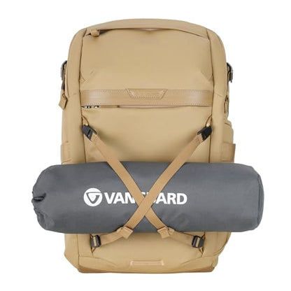 VANGUARD VEO Metro B25L Camera & Everyday Backpack (Beige) – Fits 70–200mm Attached, 16" Laptop Storage, Convertible Daypack Design, Carry-On Ready - color: Beige, size: 25L