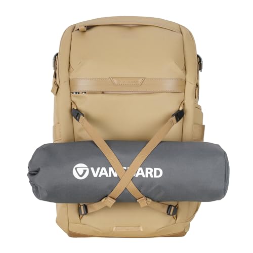 VANGUARD VEO Metro B30L Camera & Everyday Backpack (Beige) – Fits 70–200mm Attached, 17" Laptop Storage, Convertible Daypack Design, Travel-Ready Carry-On - color: Beige, size: 30L