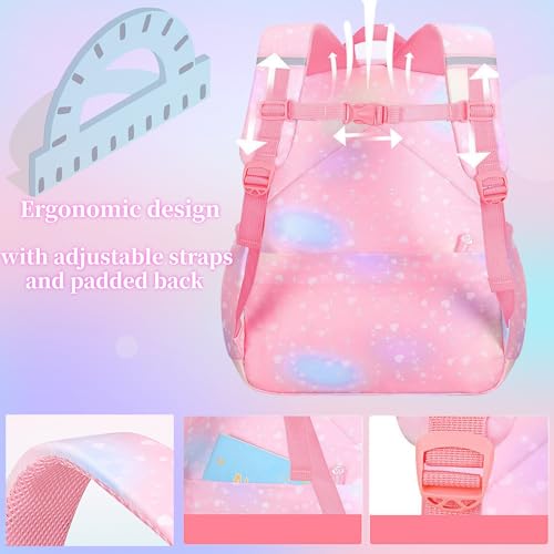 Kids Backpack for Girls.Girls Backpack,School Bag for Kids.GirlsTeens Middle Student,Kawaii Children's Book Bag Blue - color: Blue Rainbow