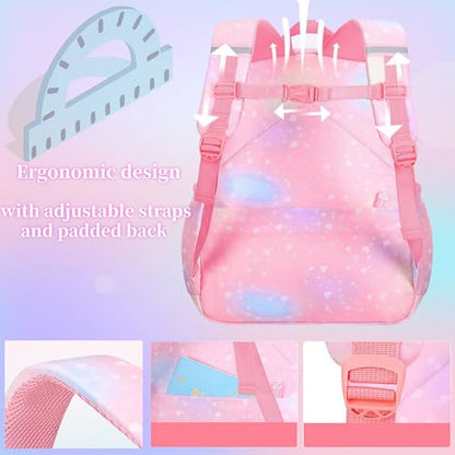 Kids Backpack for Girls.Girls Backpack,School Bag for Kids.GirlsTeens Middle Student,Kawaii Children's Book Bag Blue - color: Blue Rainbow