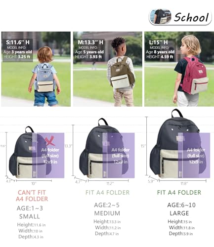 Kids Backpack for Boys: Boys Backpack 6-10 - Kindergarten Elementary School Bookbag for Boy - color: Eggplant White, style: Ages 6-10 (15" H Fit A4 Folder)