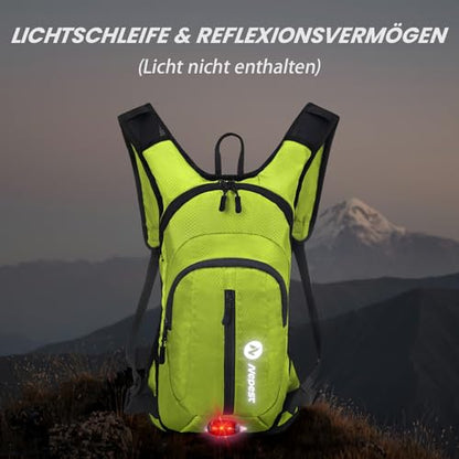 Nepest Hydration Pack Backpack for Women & Men, Lightweight Water Backpack with 2L Water Bladder for Hiking Cycling Running Biking - color: Green