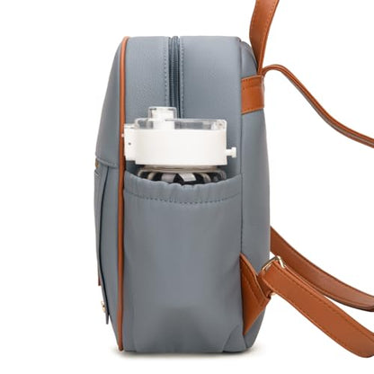 Montana West Mini Backpack Purse for Women Anti Theft Backpacks with Secured Zipper and Tassel - color: Mini Blue & Brown