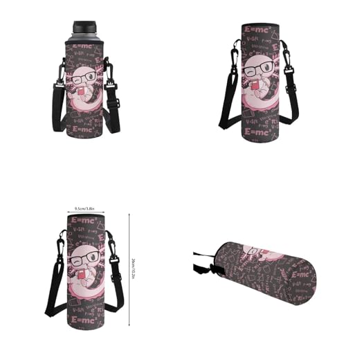 Cute Axolotl Backpack for Girls Kids Backpack with Lunch Box Water Bottle Carrier with Strap and Big Pencil Case 4 PCS Set Bookbag with Front Pocket for School 17" Sturdy Elementary School Bag - color: Axolotl-4