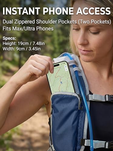 Hydration Hiking Backpack, Water Hiking Backpack, Hydration Backpack with 15l Water Bladder, Runinnng Backpack for Men Women for Cycling Campling - color: Dark Blue