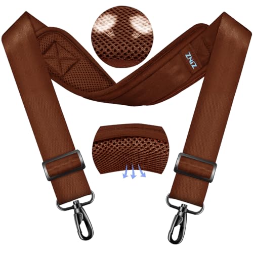 ZINMARK Shoulder Strap 59 inch, Extra-Thick Fixed Cushion Pad and Dual Clasps Universal Replacement Strap for Bags, Camera, Crossbody，Lawn mower Brown - color: Brown