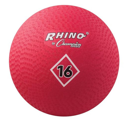 Champion Sports Playground Ball – Durable High-Bounce Ball, Sizes 5", 6", 7", 10", 13" & 16" for Gym, Recess & Play - style: 16" Diameter