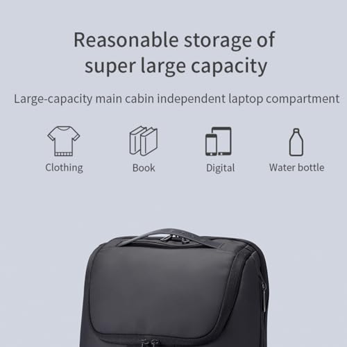 Kingsons Travel Backpack for Men, 19L Black Business Backpack with 15.6 Inch Laptop Compartment, Waterproof Polyester College Bookbag, Luggage Sleeve for Travel & Work - color: Ks24001-1