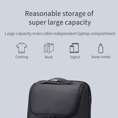 Kingsons Travel Backpack for Men, 19L Black Business Backpack with 15.6 Inch Laptop Compartment, Waterproof Polyester College Bookbag, Luggage Sleeve for Travel & Work - color: Ks24001-1