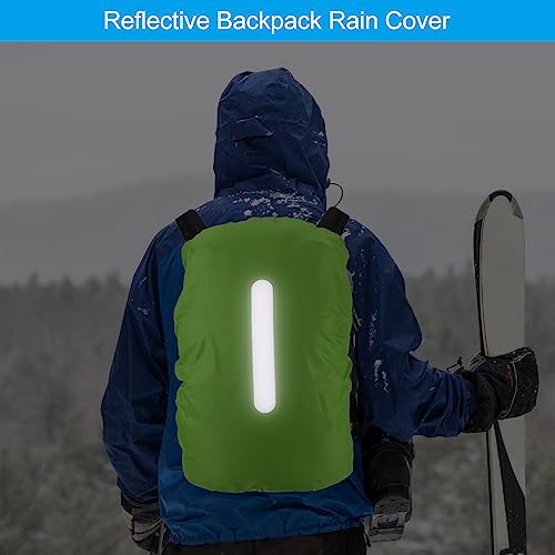 PATIKIL Waterproof Backpack Rain Cover, Non-Slip Backpack Cover with Vertical Reflective Strap Stay Dry for Hiking, Camping, Hunting - color: Lawn Green, size: Small