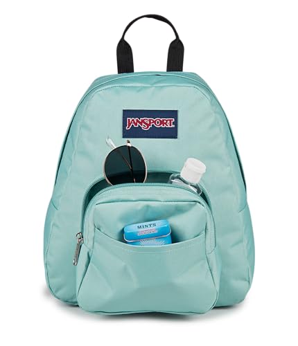 JanSport Half Pint Mini Backpack, 10.2 L - Durable Mini Bag Purse with Adjustable Shoulder Straps, Single Main Compartment, Zippered Stash Pocket, Faded Sage - color: Faded Sage