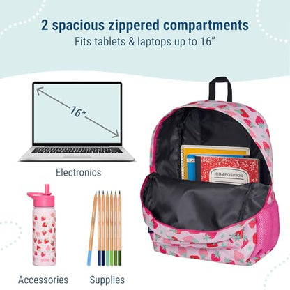 Wildkin 16-inch Kids Backpack – Durable, Padded & Spacious School Bag for Boys & Girls - Strawberry Patch - color: Strawberry Patch