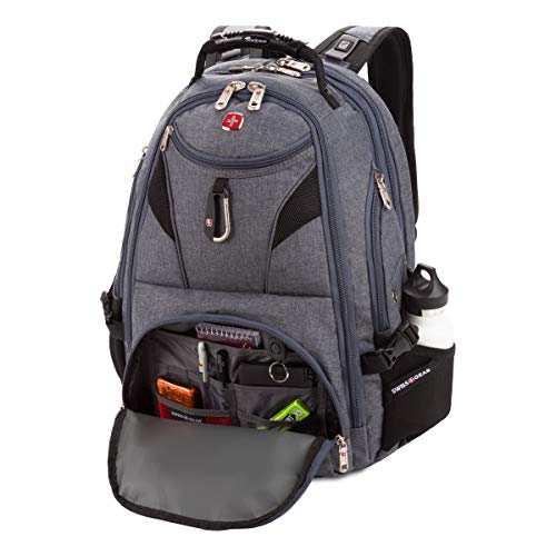 SwissGear 5977 ScanSmart TSA Friendly Laptop Backpack, Fits Most 17 Inch Laptops and Tablets, Ideal for Work, Travel, School, College, and Commuting, Grey
