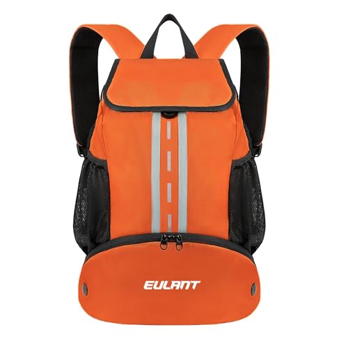 EULANT Soccer Backpack with Shoes Compartment, Waterproof Drawstring Bag for Sport Gym Swim Yoga Travel Football Volleyball - color: Orange