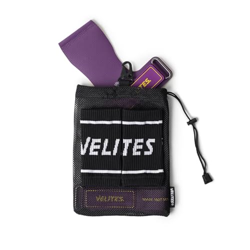 Velites - Official Crossfit® Games Quad Ultra Grips - No Chalk and Smooth Bars - Wristbands and Carry Bag Included - Pull-ups, Muscle-ups and Toes to bar - color: Purple, size: X-Large