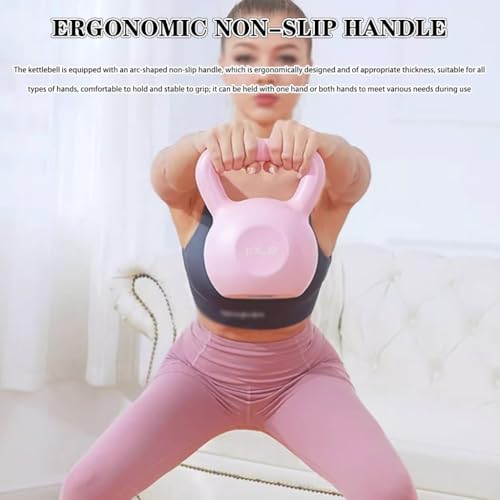 Kettlebell Weights Women's Fitness Shaping Kettle Bells, Gym Strength Training Dumbbell, Swing/Deadlift/Squat, Protect The Floor(Pink-10LB) - color: Pink-10lb