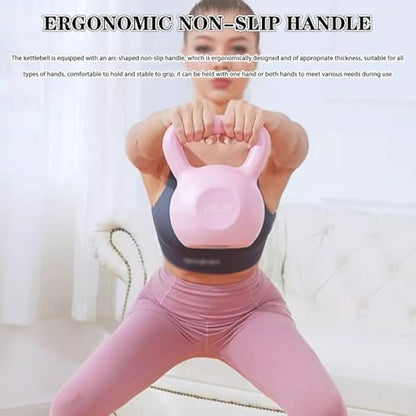 Kettlebell Weights Women's Fitness Shaping Kettle Bells, Gym Strength Training Dumbbell, Swing/Deadlift/Squat, Protect The Floor(Pink-15LB) - color: Pink-15lb