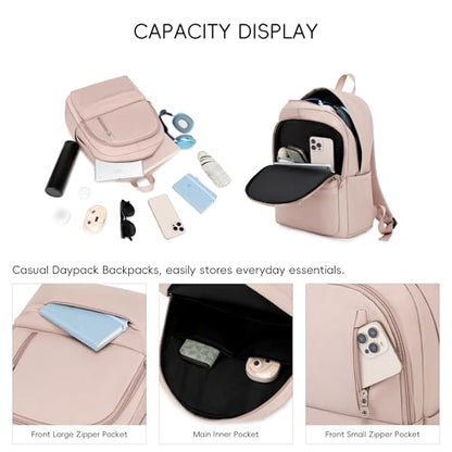 BAGOK Lightweight Nylon Backpack for Women & Men – Foldable, Large Capacity, Ideal for School, Travel & Work - color: Pink