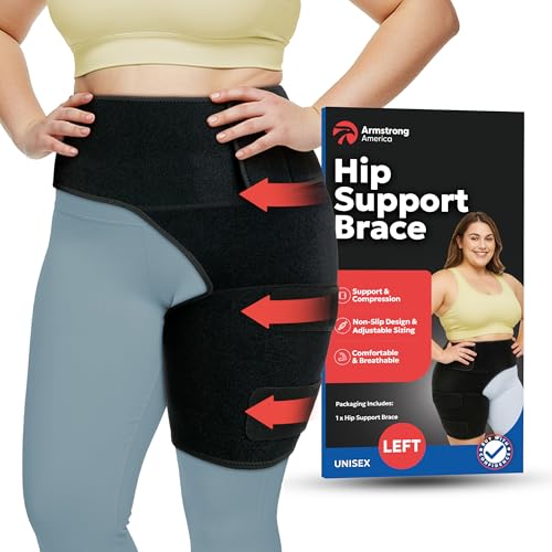 Plus Size Hip Brace Thigh Compression Sleeve | Sciatica Pain Relief Device Brace | Hamstring & Groin Compression Sleeve Wrap | Sciatic Nerve Relief | Hip Support Braces for Women & Men | LG / LEFT - size: Large, style: Left
