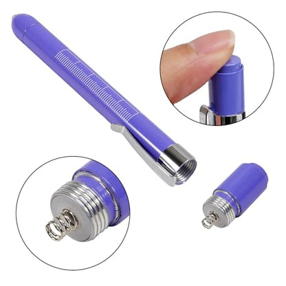 Aokin Medical Pen Light for Nurse Doctor, Reusable LED Medical Penlight Flashlight with Pupil Gauge and Ruler, White Light, Macaron Purple - color: Macaron Purple