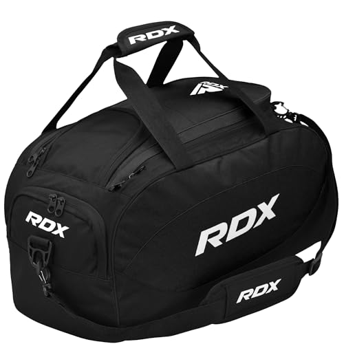 RDX 50L Gym Bag with Ventilated Shoes Compartment, All In One Backpack Duffle Holdall, Fitness Sports MMA Boxing Yoga Swim Gear Sportswear Bag, Weekend Overnight Travel Hiking Rucksack for Men Women - color: Black