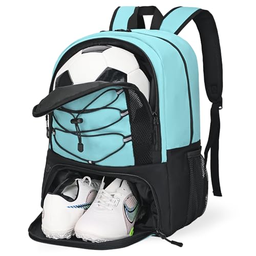 Goloni Soccer Bag, Basketball Bag with Ball Compartment & Shoe Compartment,Large Soccer Backpack for Basketball,Gym，Football - color: Mint Green