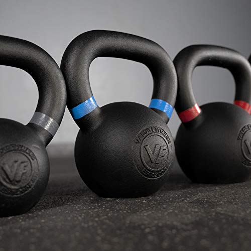 Valor Fitness Premium Cast Iron Kettlebells Powder Coated Kettle Bell Weights - Includes LB and KG Weight - color: A: 10LB