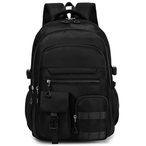 Cute Backpack for Teen Girls Boys, Aesthetic Travel Bookbag for High Middle School College Student (Black) - color: Black