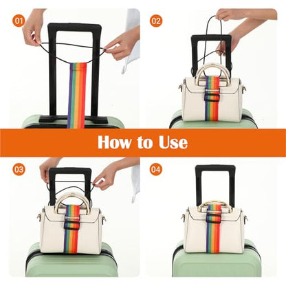 2PC Luggage Straps Bag Bungee, Multi Use Strong Adjustable Luggage Connector Straps Flexible Elastic Fastening Bag Strap Travel Accessories to Connect Two Suitcases