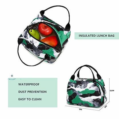 Lmwzh Backpack For Boys Girls Elementary Waterproof teen School Bags Kids Bookbag Lightweight Camo Green 2PC - color: A-green