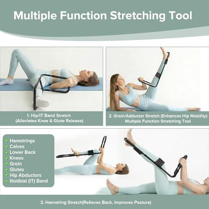 Hamstring Stretcher, Knee Extension & Pain Relief Device for Lower Body Flexibility, Adjustable Back, Leg, Calf & Hip Stretching Tool, Improves Range of Motion, Knee Pain Relief