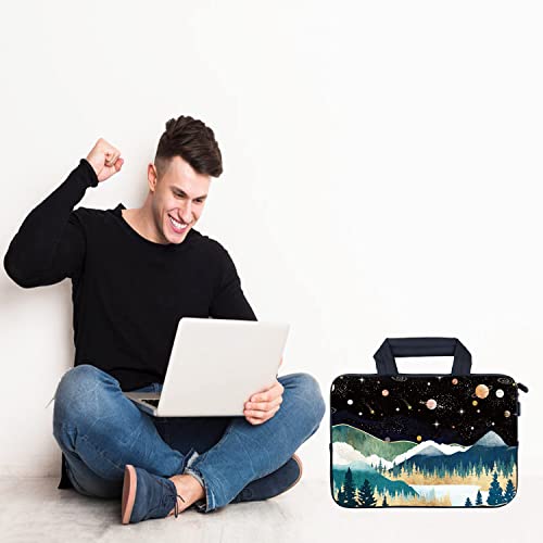 AMARY14 15 15.4 15.6 inch Laptop Handle Bag Computer Protect Case Pouch Holder Notebook Sleeve Neoprene Cover (Mountains Galaxy) - color: Mountains Galaxy
