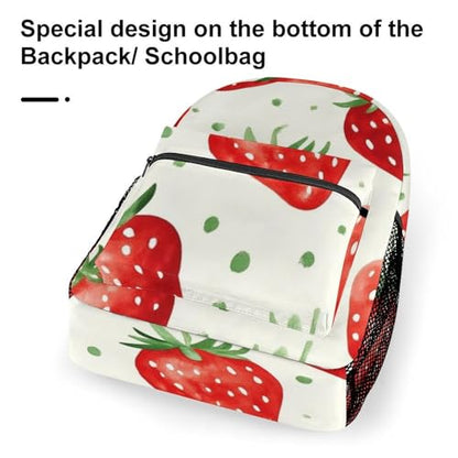 Men's Portable Backpack Lightweight Bookbag Strawberry Fruit Large Laptop Backpack with Adjustable Strap Casual Daypack for College Office - color: Color(538)