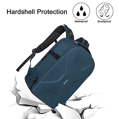 MOSISO Camera Backpack, DSLR/SLR/Mirrorless Photography Camera Bag 15-16 inch Waterproof Hardshell Case with Tripod Holder&Laptop Compartment Compatible with Canon/Nikon/Sony, Deep Teal - color: Deep Teal