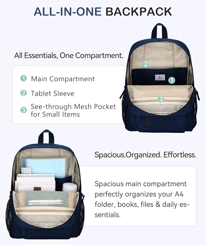 VX VONXURY Kids School Backpack, 16" 17.7" Small Bookbag for Elementary Middle - color: Blue, size: 18L Large