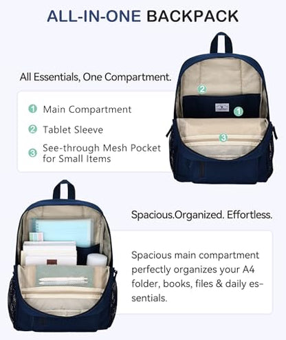 VX VONXURY Kids School Backpack, 16" 17.7" Small Bookbag for Elementary Middle - color: Blue, size: 18L Large