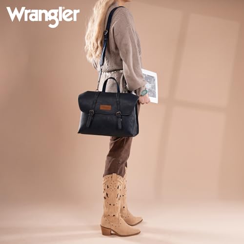 Wrangler Laptop Bag for Women Messenger Bag Briefcase Computer Backpack Convertible Satchel Bag - color: Navy, size: 13 inch
