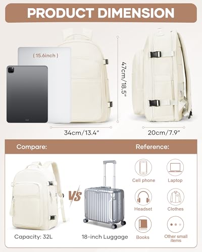coofay Vacuum Backpack Travel with Pump Vacpack Backpack with Vacuum Seal Backpacks Traveling Backpacks Vacuum Compression Air Travel Bag Carry on Luggage - color: A-beige